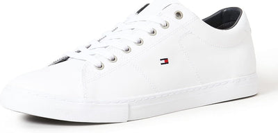 Tommy Hilfiger Mens Essential Leather Sneakers Shoes - White