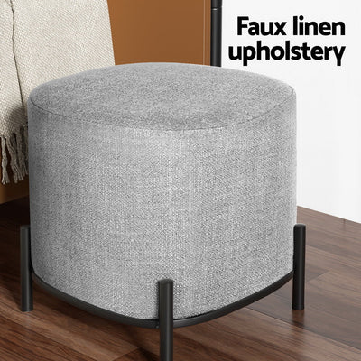 Artiss Ottoman Foot Stool Square Linen Grey