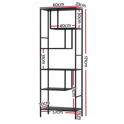 Artiss Bookshelf 5 Tiers RHYS Black