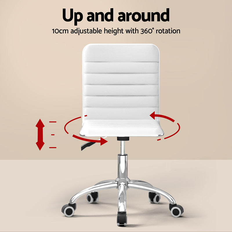 Artiss Computer Desk Office Chair Set PU Leather Home Study Table 100cm White