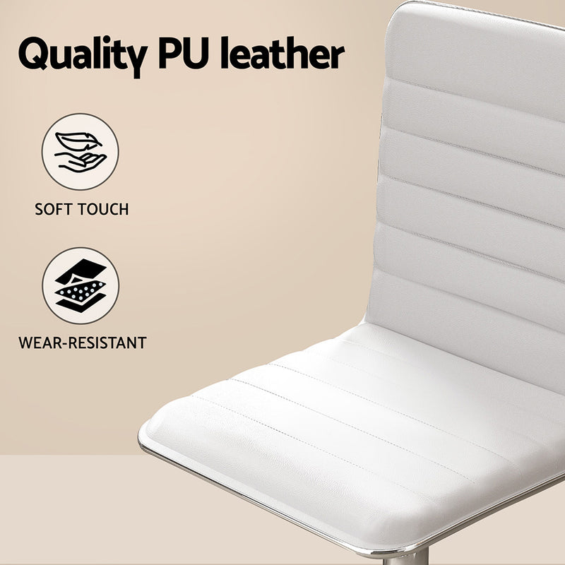 Artiss Computer Desk Office Chair Set PU Leather Home Study Table 100cm White