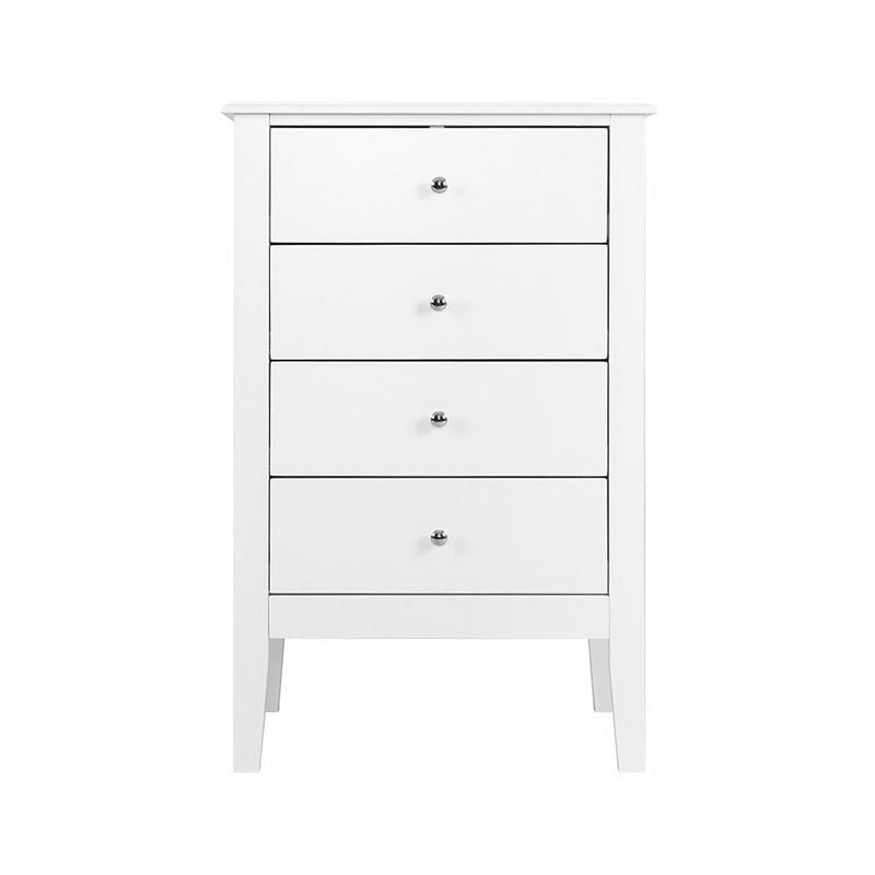 Artiss 4 Chest of Drawers Tallboy Storage Cabinet Bedside Table Dresser White