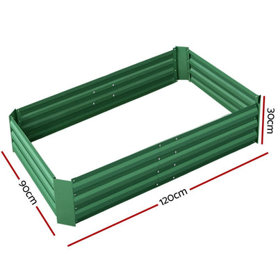 Green Fingers Set of 2 120 x 90cm Raised Garden Bed - Green