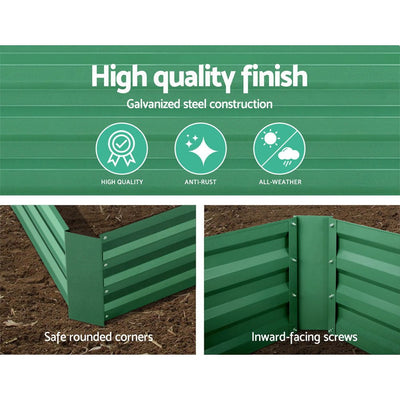 Green Fingers Set of 2 120 x 90cm Raised Garden Bed - Green