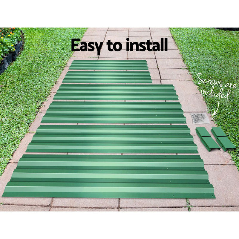 Green Fingers Set of 2 120 x 90cm Raised Garden Bed - Green