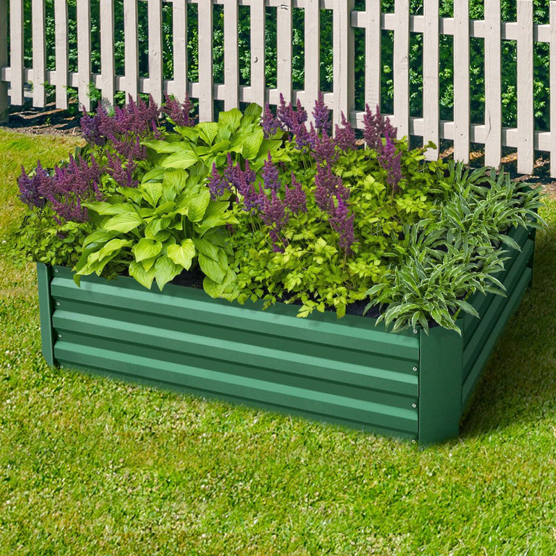 Green Fingers Set of 2 120 x 90cm Raised Garden Bed - Green