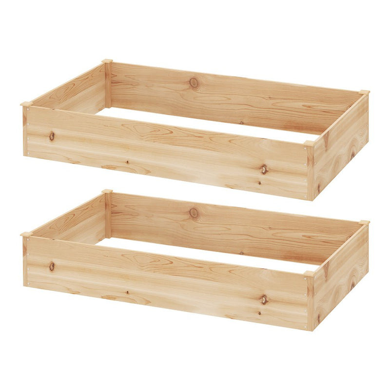 Green Fingers Garden Bed 150x90x30cm Wooden Planter Box Raised Container Growing