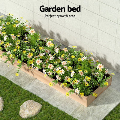 Green Fingers Garden Bed 150x90x30cm Wooden Planter Box Raised Container Growing