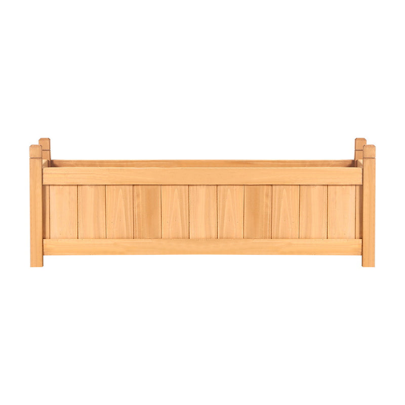 2x Green Fingers Raised Garden Bed 90x30x33cm Wooden Planter Box Raised Container Growing