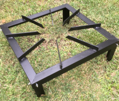 Heavy Duty Sturdy Metal Gas Burner Stand BBQ Barbecue in Black 38x38x10cm