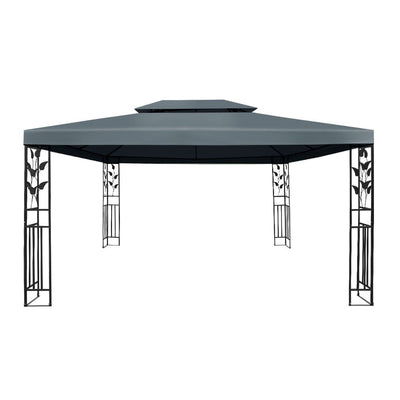 Instahut Gazebo 4x3m Party Marquee Outdoor Wedding Event Tent Iron Art Canopy Grey