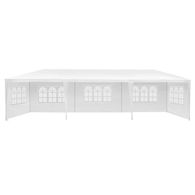 Instahut Gazebo 3x9m Marquee Wedding Party Tent Outdoor Camping Side Wall Canopy 5 Panel White