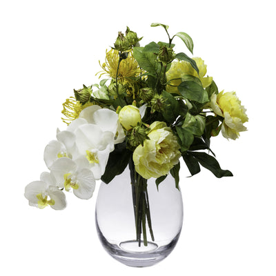 46cm Orchid & Peony Mixed Arrangement Artificial Flower Plant Decor