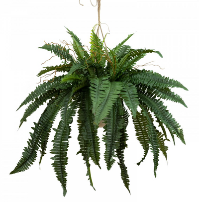 88cm Potted Faux Boston Fern in Hanging Planter Display Artificial Plant Flower