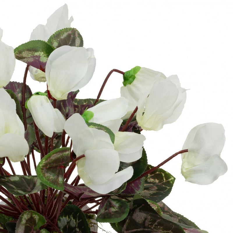 34cm Potted Faux Cyclamen Plant in Pot Artificial Flower Plant Decor - Cream