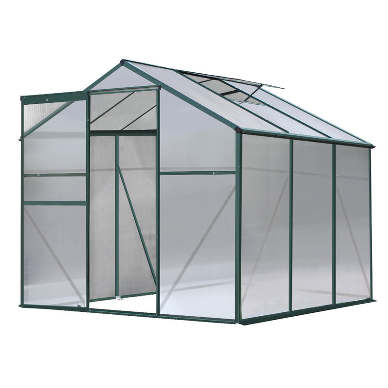 Greenfingers Greenhouse 1.9x1.9x1.83M Aluminium Polycarbonate Green House Garden Shed