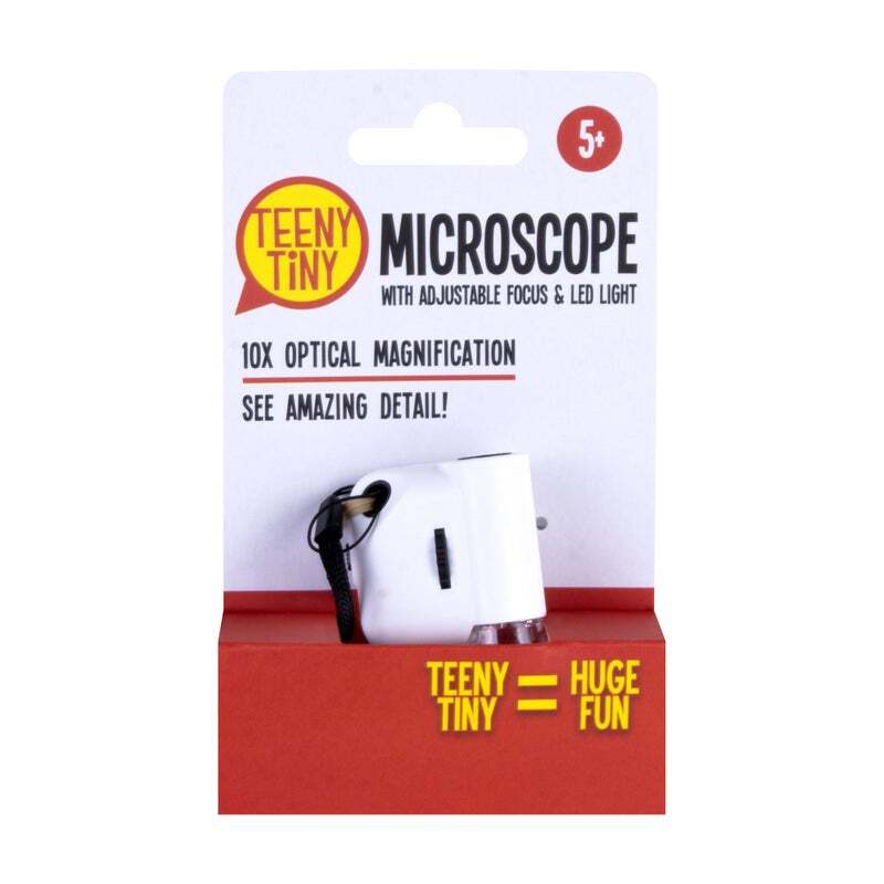 Teeny Tiny Microscope Miniature with Adjustable Focus & Led Light Toy for 5+ Kids