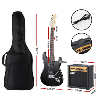 Alpha Electric Guitar Music String Instrument 20W Amplifier Black