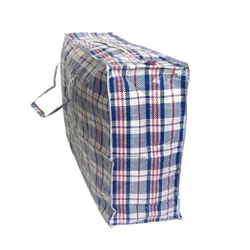 48x Large Stripe Bag Packing Storage Strip Zip Shopping Travel Check House Moving 65cm x 60cm x 25cm