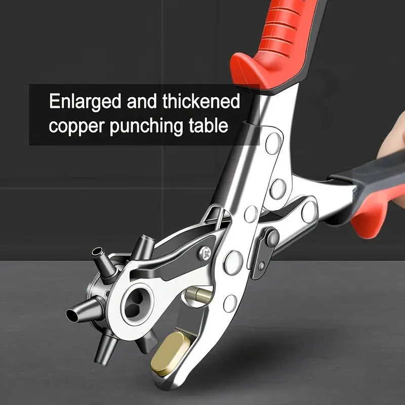 Multi-Size Leather Belt Eyelet Hole Punch Puncher Plier Revolving Handcraft Tool