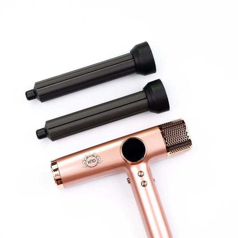 H2D 4-in-1 Ionic Magnetic Hair Dryer + Styler Styling Iron - Rose Gold