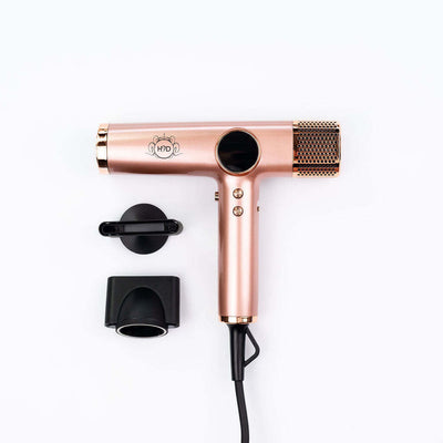 H2D 4-in-1 Ionic Magnetic Hair Dryer + Styler Styling Iron - Rose Gold