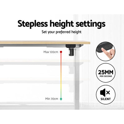 Artiss Standing Desk Motorised Sit Stand Desks White Oak 120CM