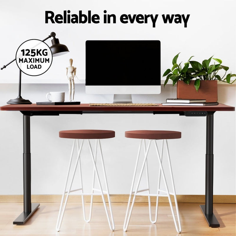 Artiss Standing Desk Motorised Electric Dual Motor Walnut 120CM