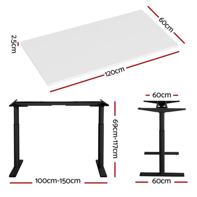 Artiss Standing Desk Motorised Electric Dual Motor White 120CM