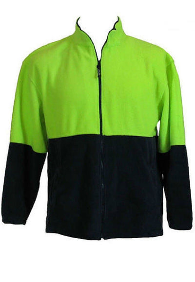 HI VIS POLAR FLEECE Jumper Full Zip Safety Workwear Fleecy Jacket Unisex