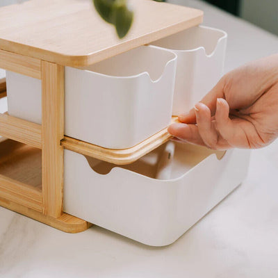 Bamboo Storage Drawer Set with 3 Drawers