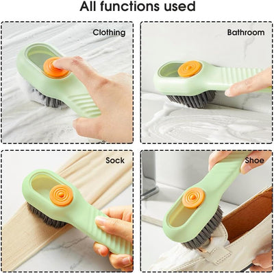 2x Multifunctional Liquid Shoe Brush Cleaners Soap Dispenser Cleaning Brush