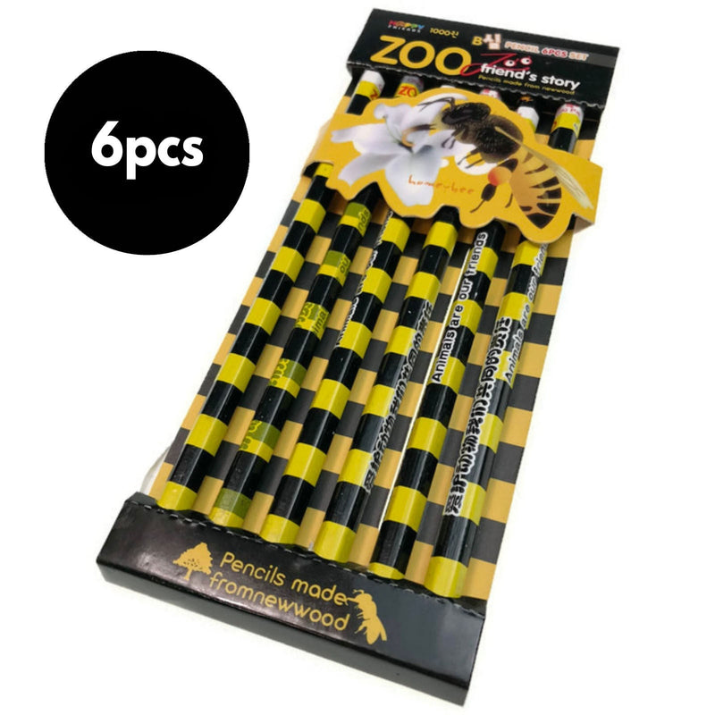 6pcs ZOO Animal Pencil Set Jungle Kids Party Favours - Honeybee