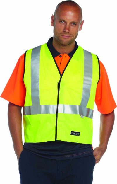 HUSKI Hi Vis Patrol Vest 3M Reflective Tape Safety Workwear High Visibility