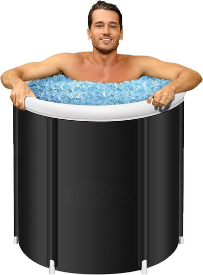 Portable Ice Bath Tub for Athletes - Cold Water Therapy & Hot Tub for Recovery - Foldable 34" Ice Bath Barrel for Home Use