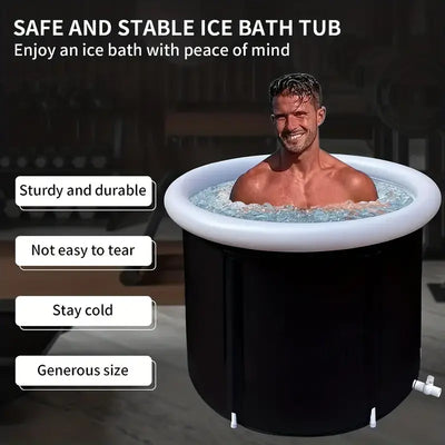 Portable Ice Bath Tub for Athletes - Cold Water Therapy & Hot Tub for Recovery - Foldable 34" Ice Bath Barrel for Home Use