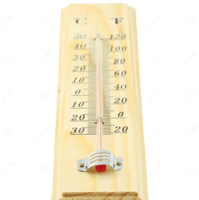 27cm WOODEN THERMOMETER Indoor Outdoor Glass Wall Hanging Room Sensor Jumbo