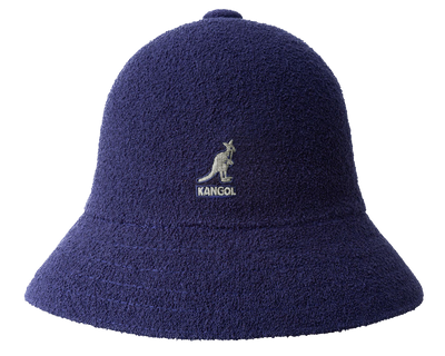 KANGOL Bermuda Casual Bucket Hat Terry Towelling Cap - Navy