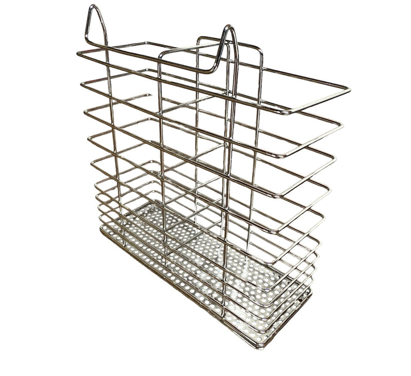 Stainless Steel Cutlery Basket Holder Drying Rack - Chrome