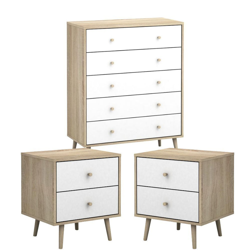 Cosmoliving Bedroom Bundle Adriana 5 Drawers and 2 Bedside Tables