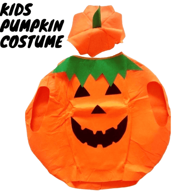 KIDS PUMPKIN COSTUME Halloween Unisex Fancy Dress Up Party Orange Vegetable