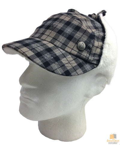 KANGOL Plaid Supre Ushanka Sherpa Chullo Lined Hat Warm Winter Ear Trapper Flying