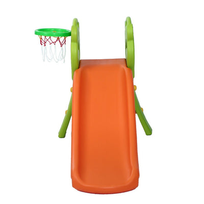 Keezi Kids Slide Set Basketball Hoop Indoor Outdoor Playground Toys 100cm Orange