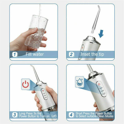 Cordless Water Flosser Jet Dental Electric Oral Irrigator Power Teeth Cleaner Floss