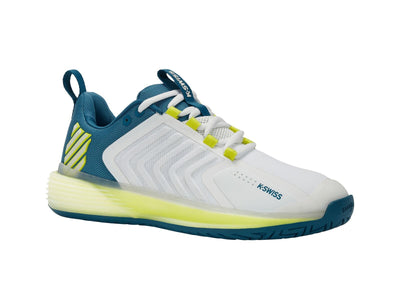 K-Swiss Mens Ultrashot 3 AC Tennis Shoes - White/Cestial/Primrose