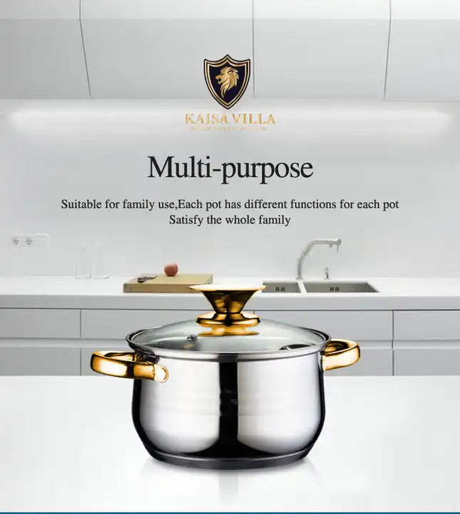 Kaisa Villa 5.8 Litre Casserole Pot Stainless Steel Induction Cooking Stock Stew