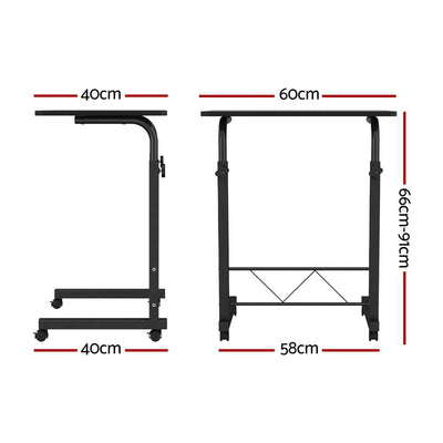 Artiss Laptop Desk Table Adjustable 60CM Black