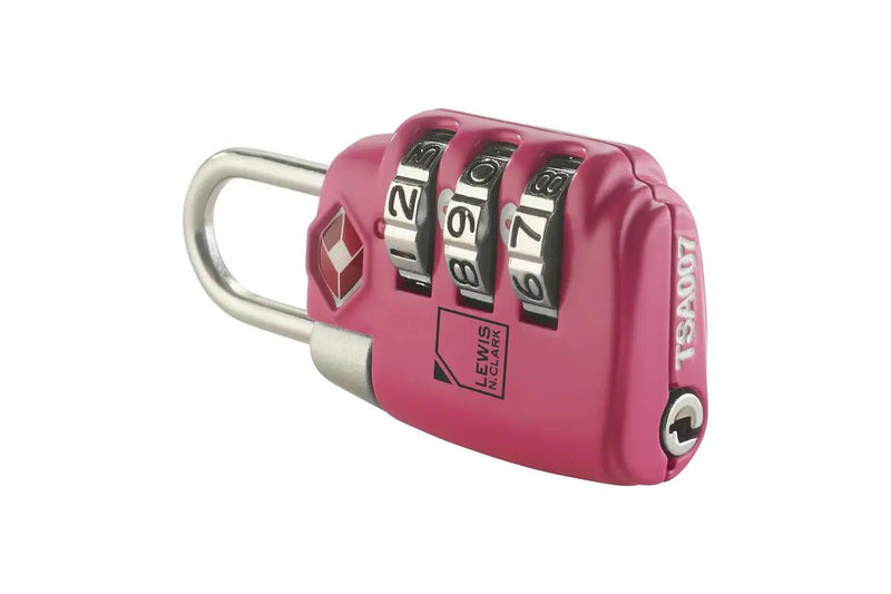 Lewis N. Clark PadLock Suitcase Travel TSA Approved Combination Lock - Pink