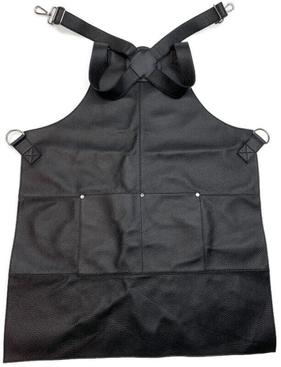 BUFFALO LEATHER APRON Cooking Chef Hairdresser Waterproof Durable Quality - Black