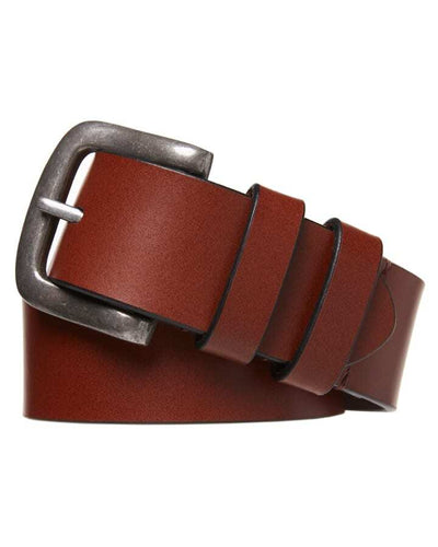 Statesman Mens Genuine Buffalo Leather Belt Dual Size - Brown